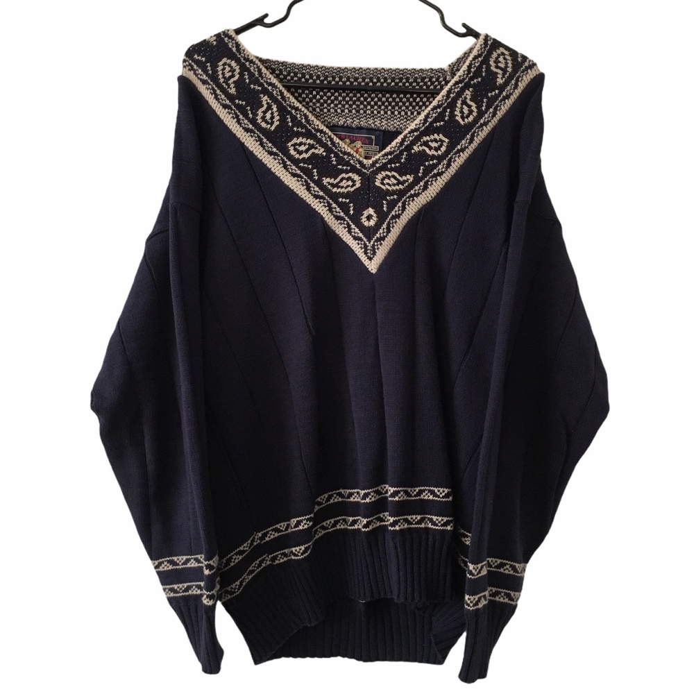 Vintage Ralph Lauren Polo V-Neck Holiday Sweater